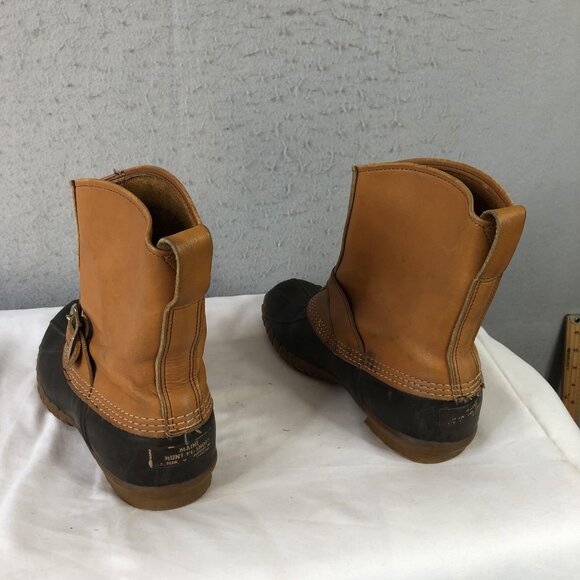 LL Bean Maine Hunting Shoe Boots Mens Size 8 Tan Brown Leather Duck Made USA - Picture 16 of 16